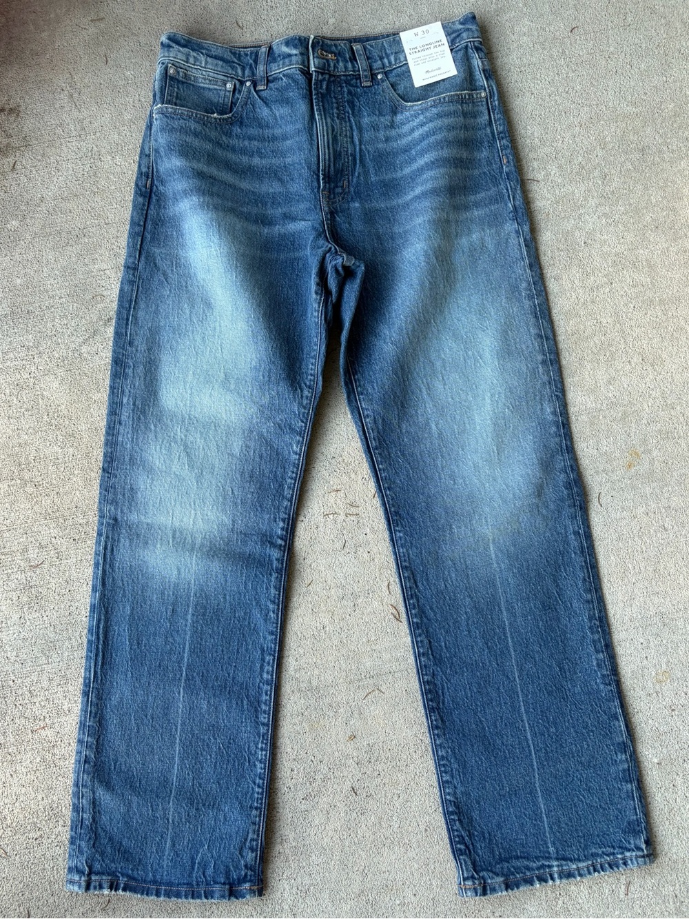 Madewell the longline straight jean denim magic pockets NWT 10/30